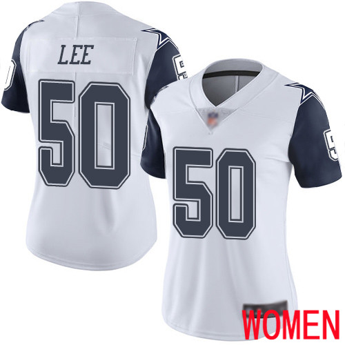 Women Dallas Cowboys Limited White Sean Lee #50 Rush Vapor Untouchable NFL Jersey